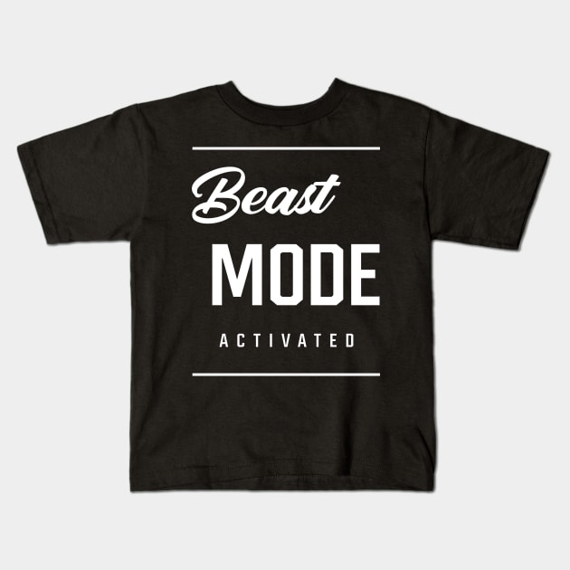 Beast Mode Gym Bodybuilding Sport Motivation Kids T-Shirt by Diogo Calheiros